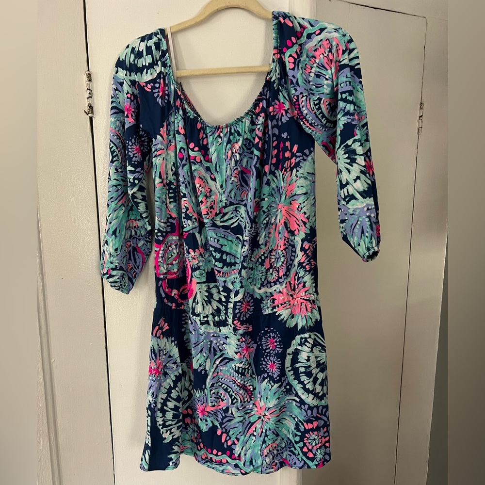 Lilly Pulitzer Lana Skort Romper: Deep Indigo Gypsea Girl